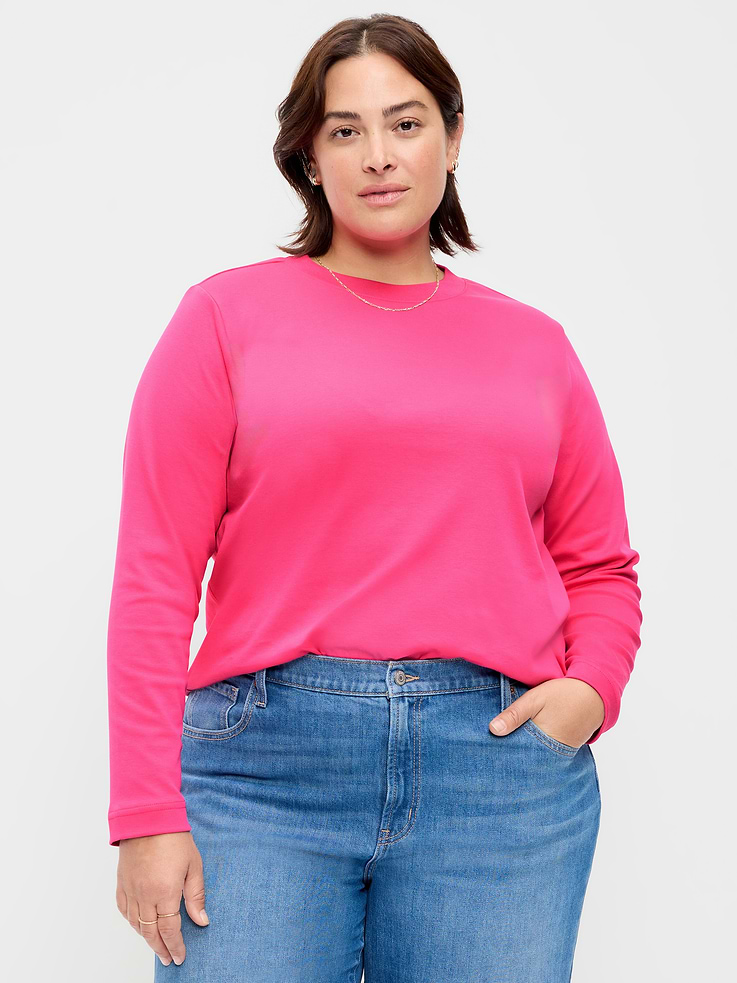 Image 7 of 8, Heavyweight Long-Sleeve Crew-Neck T-Shirt