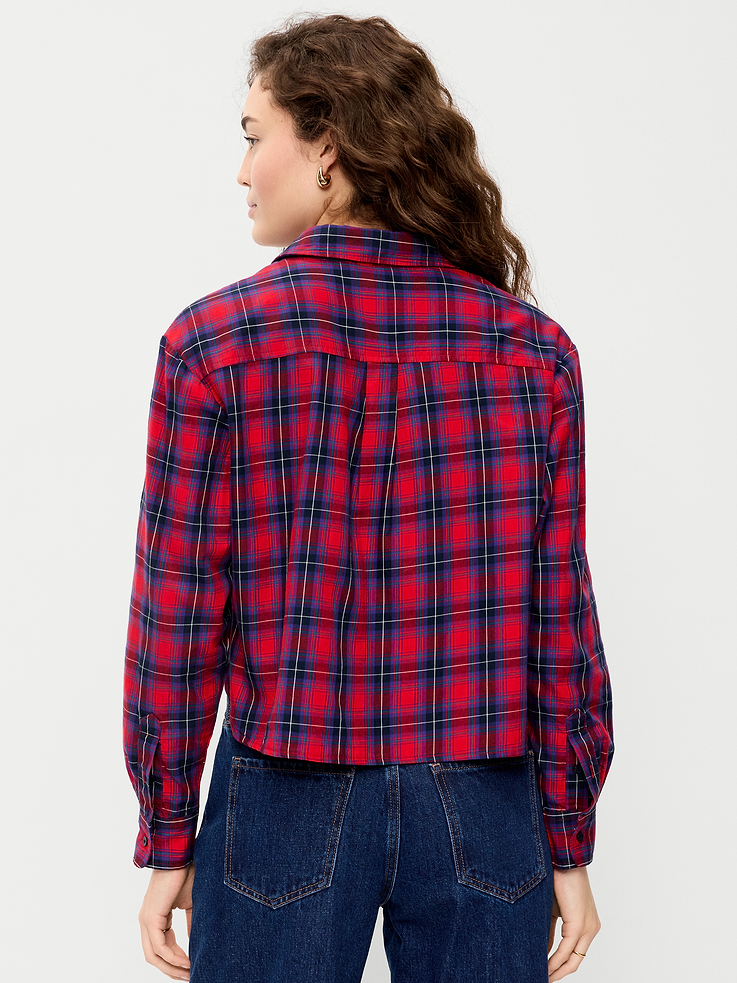 Image 2 of 8, Long-Sleeve Tie-Neck Button-Down Shirt