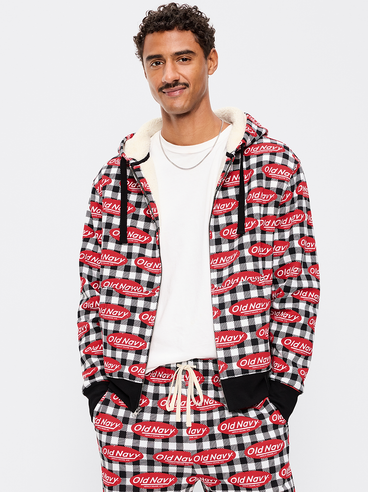 Image 1 of 4, drawstring hood, long sleeves, logo graphics, full-length zipper, hand-warming pockets, rib-knit trim, sherpa lining, Product #1186688