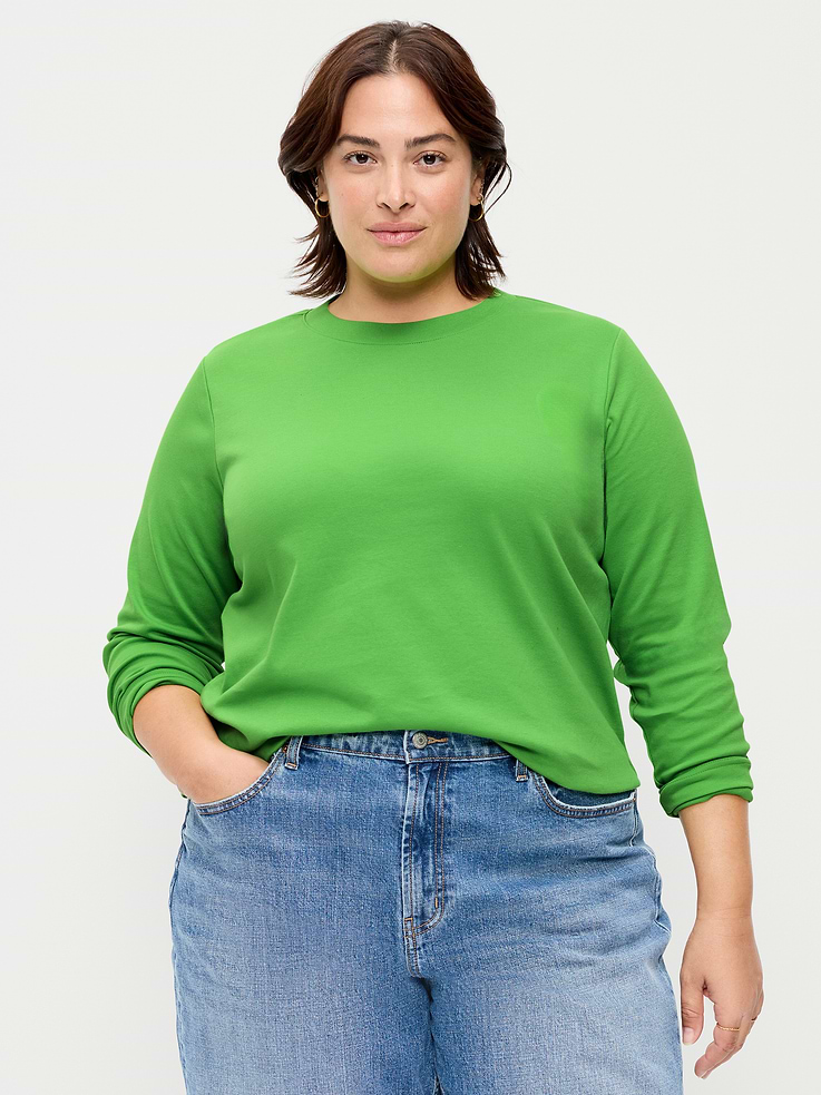 Image 5 of 6, Heavyweight Long-Sleeve Crew-Neck T-Shirt