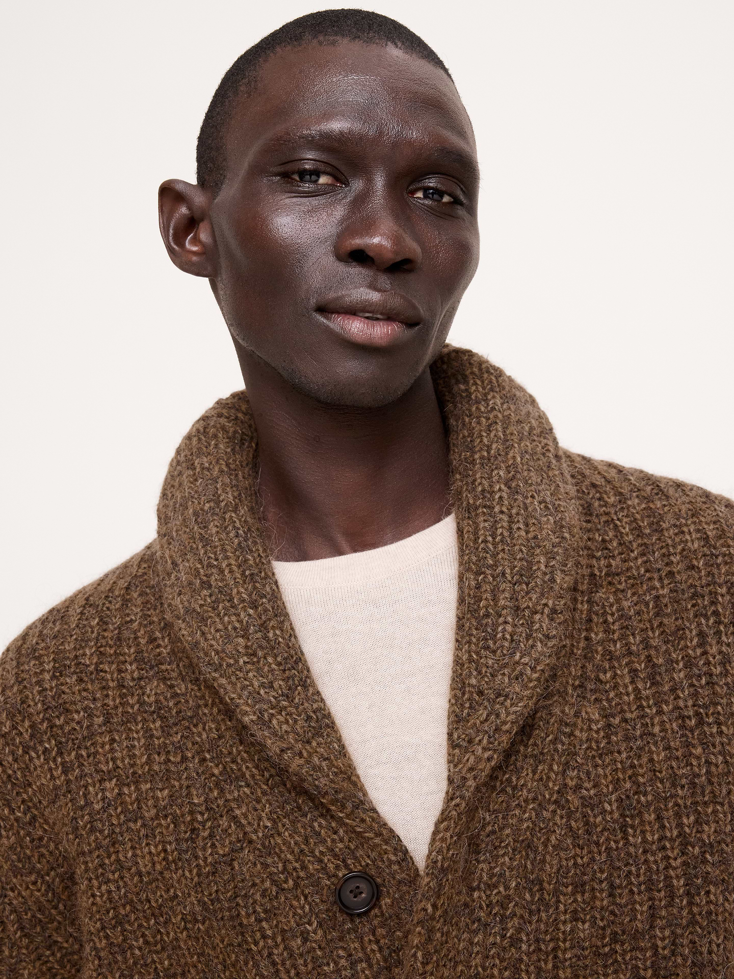 Image 4 of 6, Marled Wool-Blend Cardigan