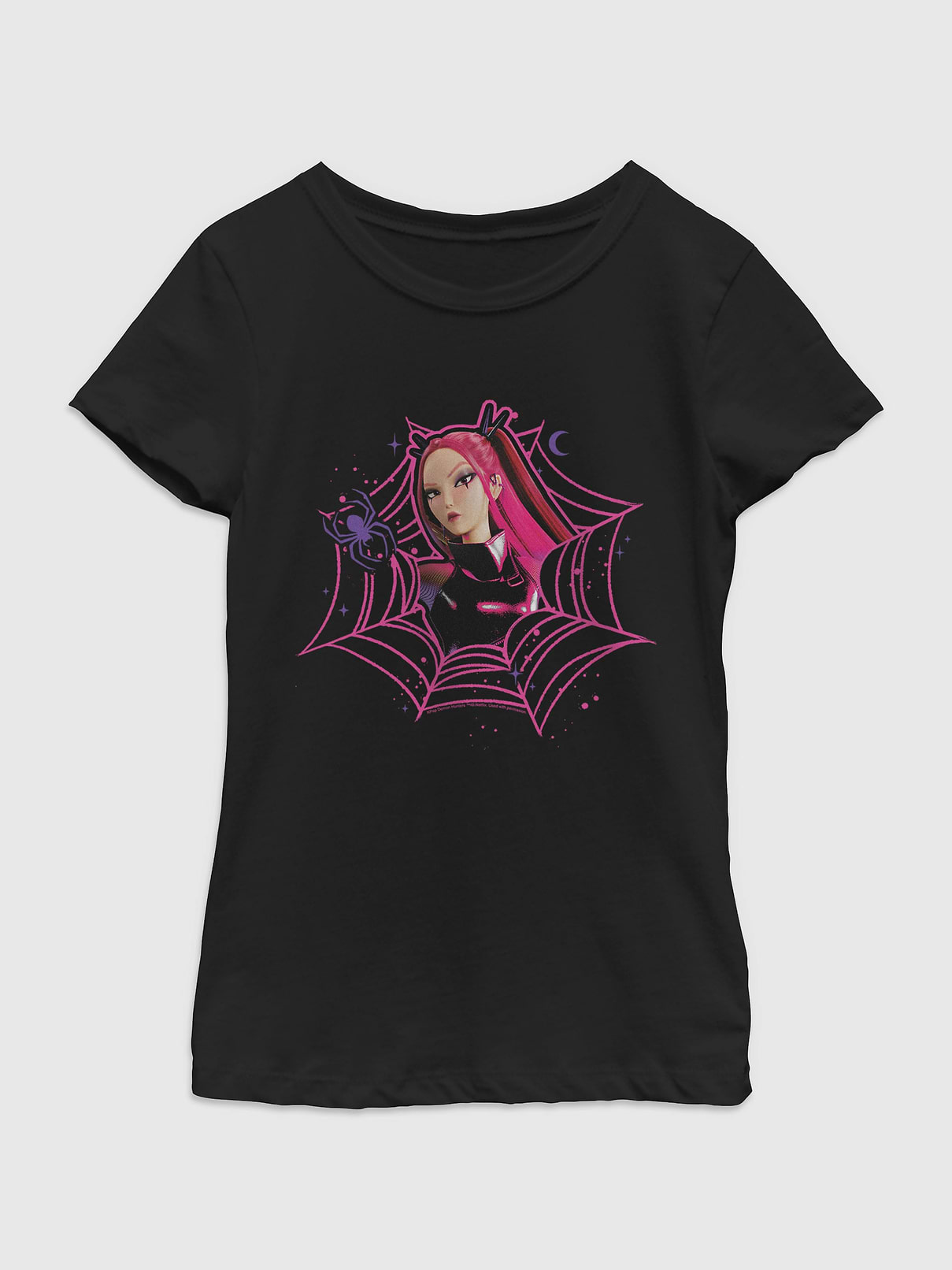 Image 1 of 4, Soft cotton T-shirt., Crewneck., Short sleeves., Officially licensed K-Pop Demon Hunters Mira Web graphic at front. Fifth Sun is an internationally recognized manufacturer of exclusive licensed graphic apparel and innovative fashions for premium brands like Star Wars, Disney, Marvel, and Nintendo., This item is printed on demand