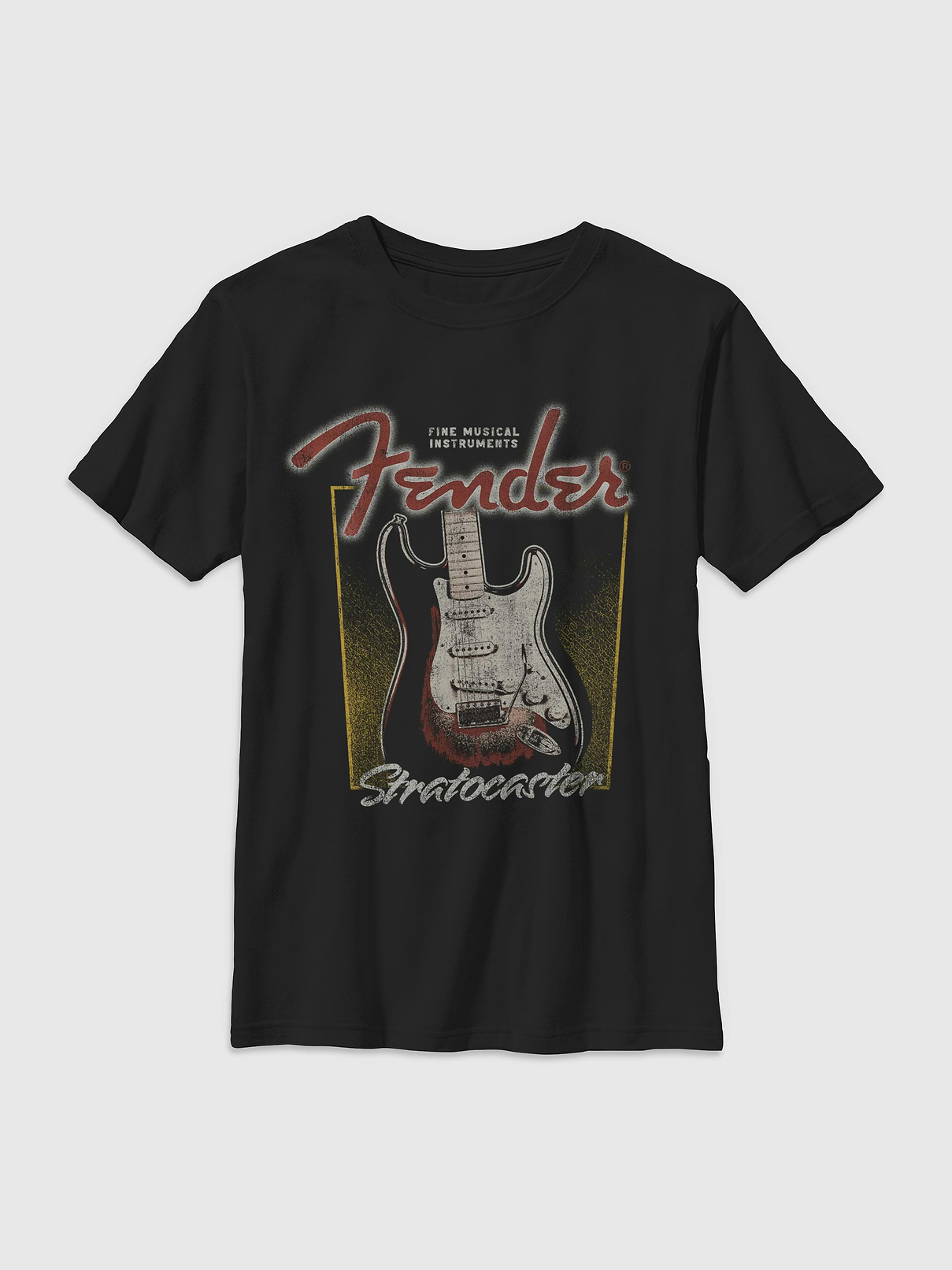 Image 1 of 4, Soft cotton T-shirt., Crewneck., Short sleeves., Officially licensed Fender Fender Madeworn graphic at front. Fifth Sun is an internationally recognized manufacturer of exclusive licensed graphic apparel and innovative fashions for premium brands like Star Wars, Disney, Marvel, and Nintendo., This item is printed on demand