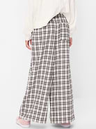Image 2 of 4, Pull-On Wide-Leg Flannel Plaid Pants for Girls