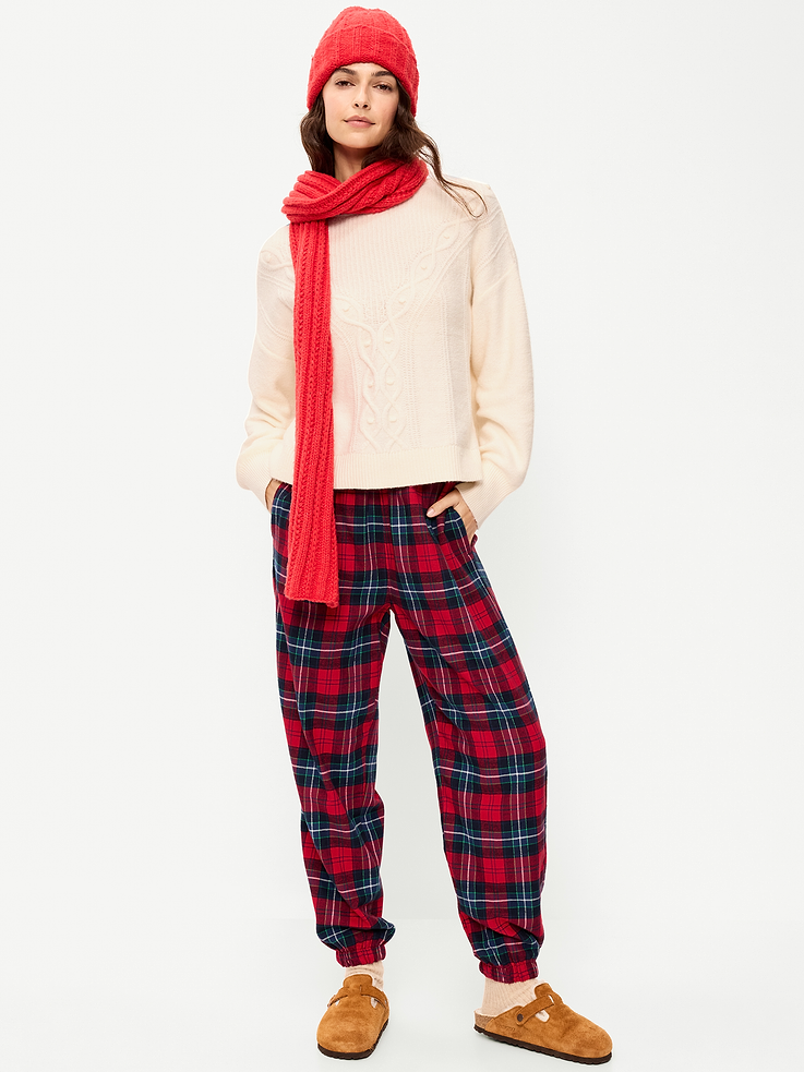 Image 2 of 8, Flannel Pajama Joggers for Women