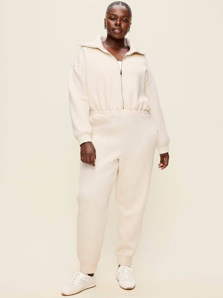 Image 8 of 9, Bounce Fleece Long-Sleeve Jumpsuit