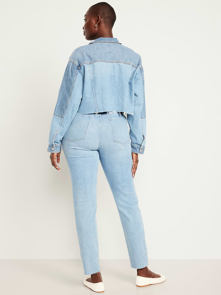 Image 7 of 7, High-Waisted OG Straight Cut-Off Ankle Jeans