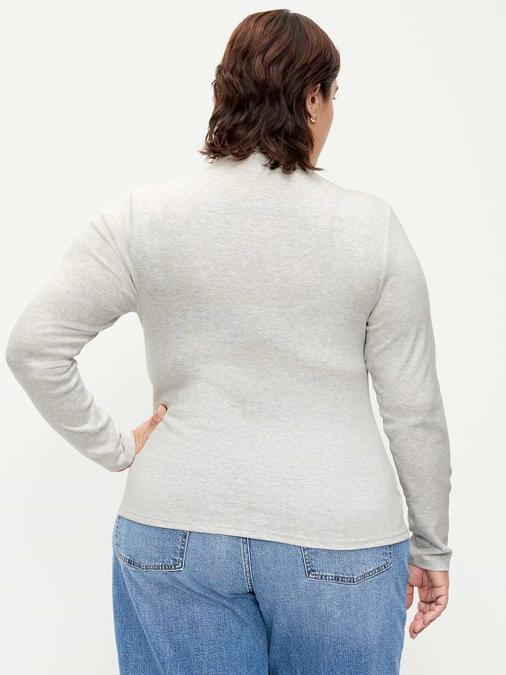 Image 4 of 4, Snug Long-Sleeve Mock-Neck T-Shirt