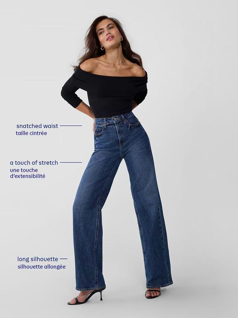 Image 5 de 10, Jean à jambe large et à taille très haute