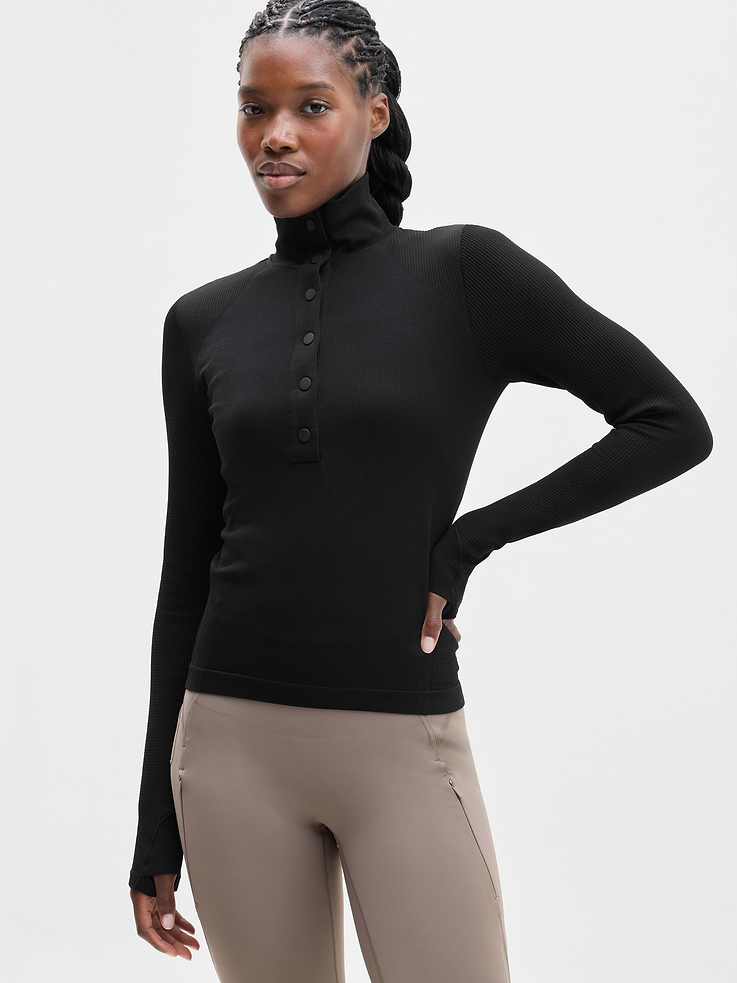 Image 1 of 6, FOR: Training in cold weather climates, FEEL: Seamless construction for maximum comfort and minimal chafing, FAVE: Thumbholes hold sleeves in place and keep warmth in, Product #1178766