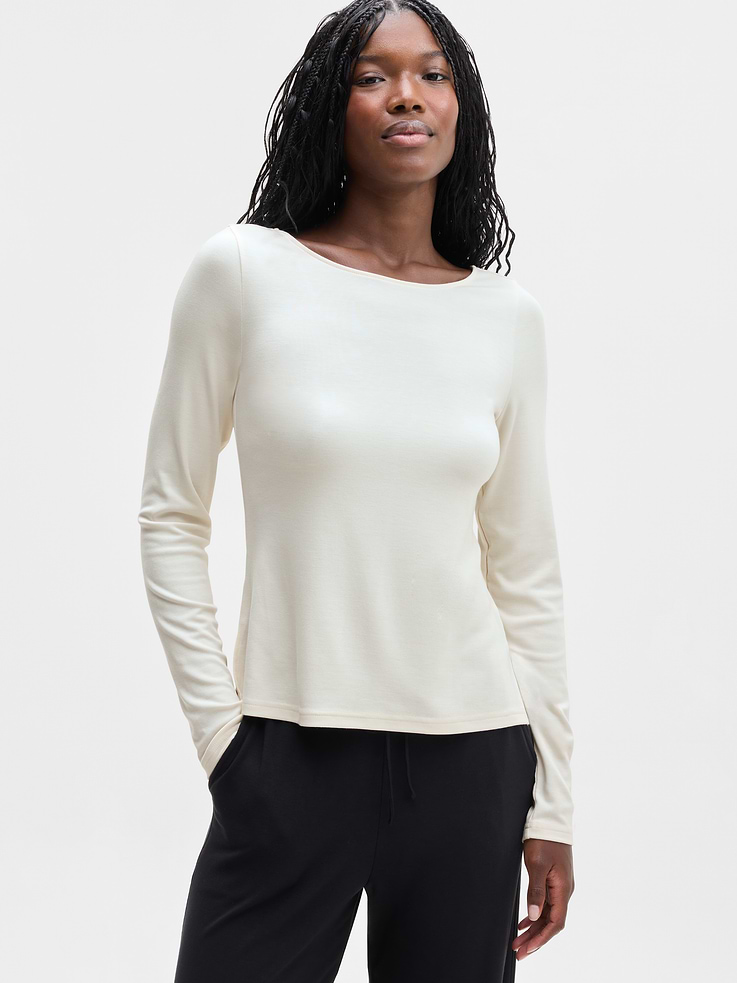 Image 1 of 6, FOR: Sleep, lounging, and slow mornings, FEEL: Cloud-soft TENCEL™ Modal with breathable stretch, FAVE: Scoop back pairs perfectly with the CloudNine Bra, Product #1179355