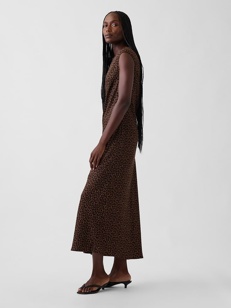 Image 3 of 6, Cap-Sleeve Maxi Slip Dress