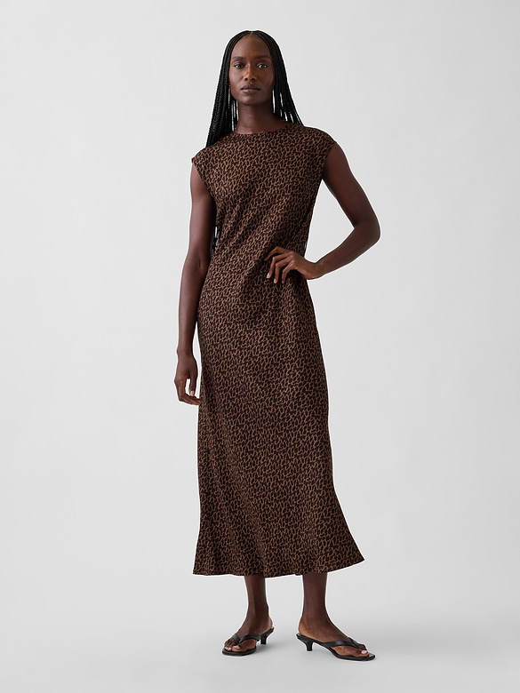 Cap-Sleeve Maxi Slip Dress