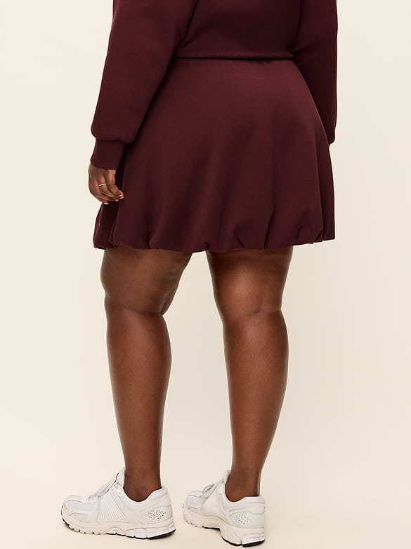 Dynamic Fleece Bubble-Hem Skirt