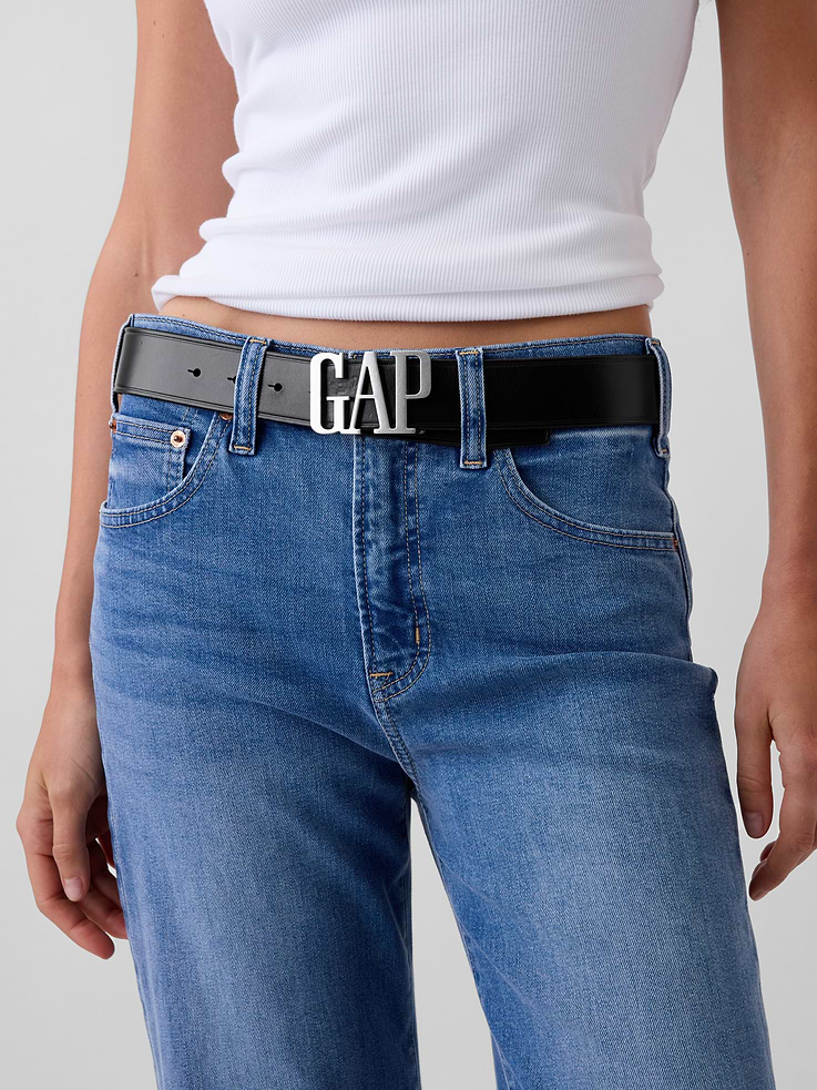 Image 2 of 5, 100% Leather Logo Belt