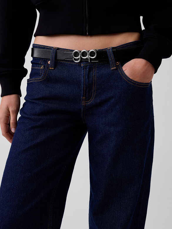 100% Leather Bubble Logo Belt
