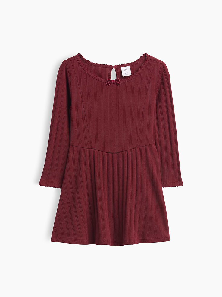 Image 2 of 3, Baby & Toddler Pointelle Rib Dress