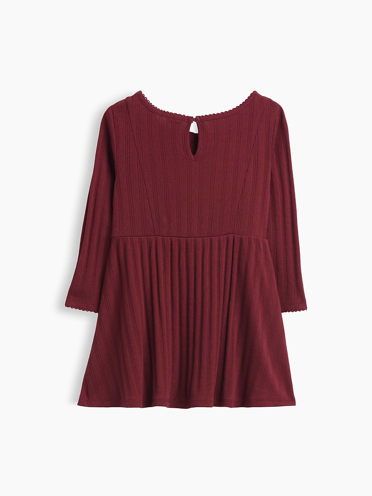 Image 3 of 3, Baby & Toddler Pointelle Rib Dress