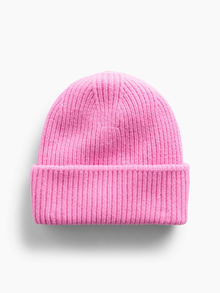 Image 1 of 3, Soft, chunky knit cotton-blend beanie., Rolled brim., This product was made in a factory that invests in gender equity and women’s empowerment through RISE. Learn more at gapinc.com/equity ., Product #1185040