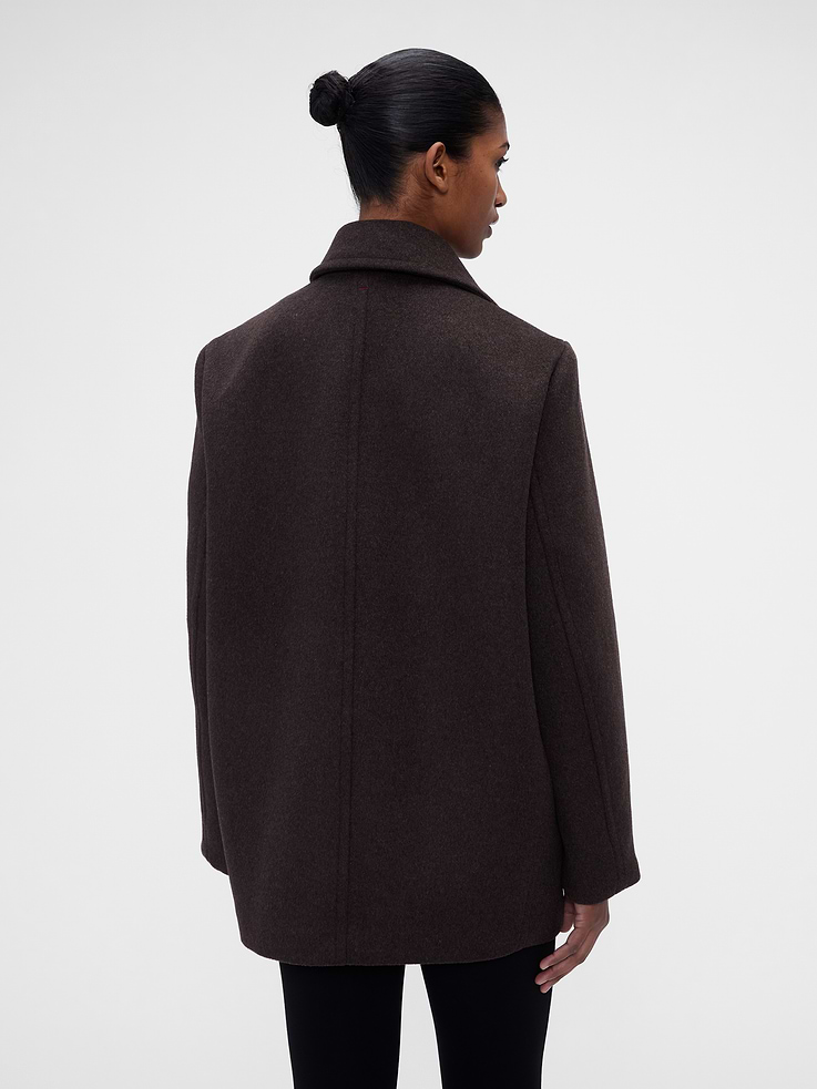 Image 3 of 10, Gap × Victoria Beckham Oversized Wool-Blend Peacoat