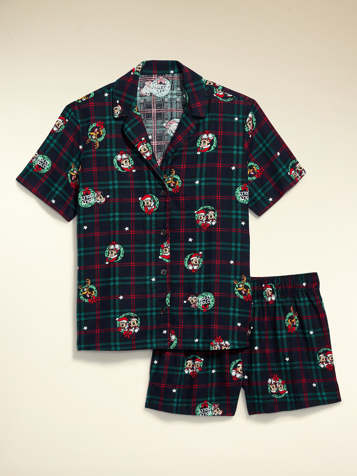 Image 4 of 8, Old Navy x Disney Flannel Pajama Shorts Set for Women