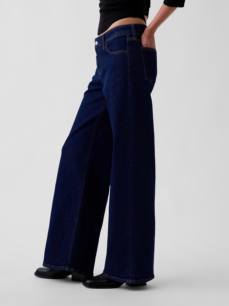 Image 3 of 7, Low Rise Stride Wide-Leg Jeans