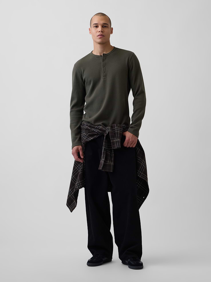 Image 2 of 5, Waffle Henley T-Shirt