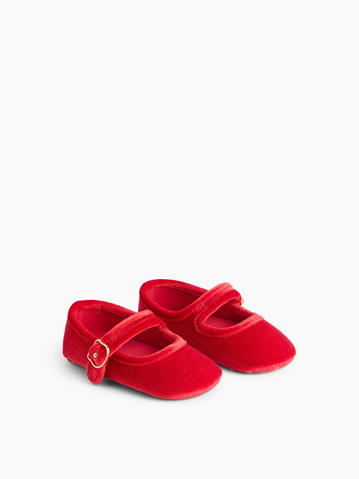 Image 2 of 4, Baby Velvet Mary Jane Shoes