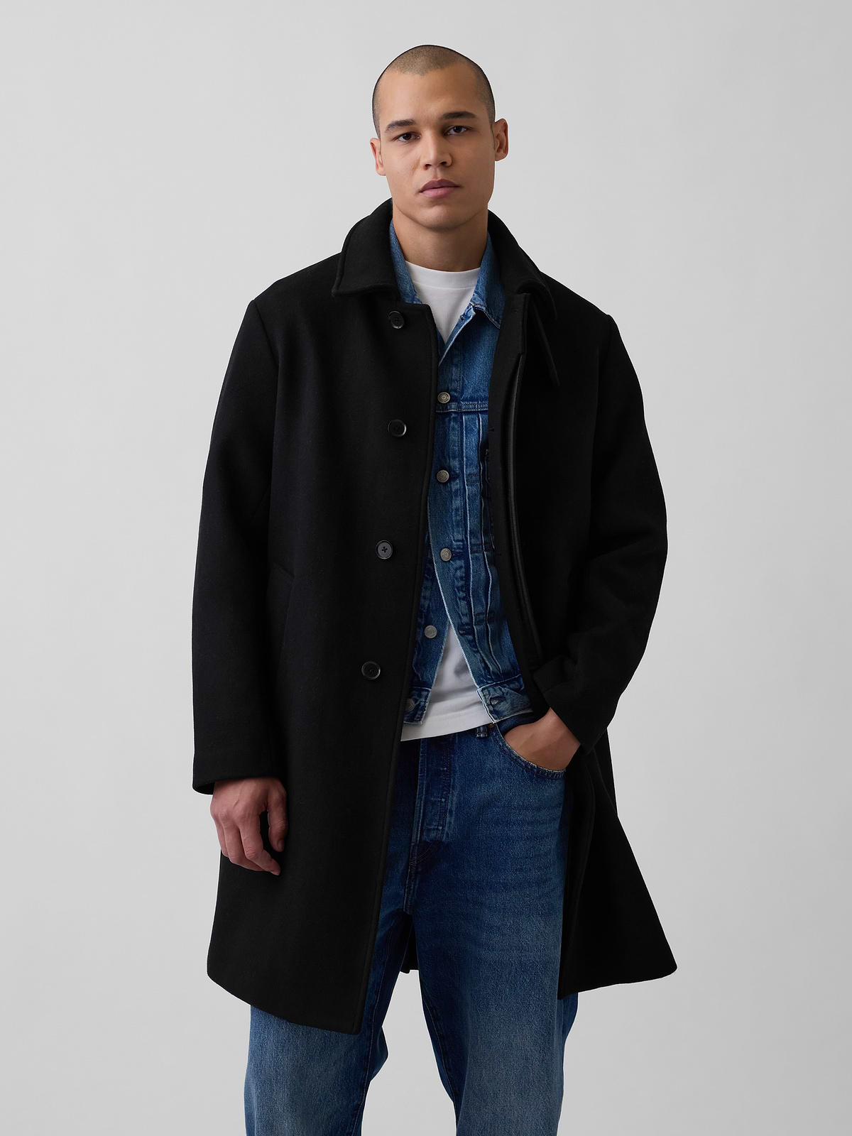 Wool-Blend Car Coat