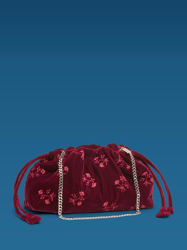Image 6 of 7, Old Navy x Altuzarra Velvet Drawstring Baguette Bag
