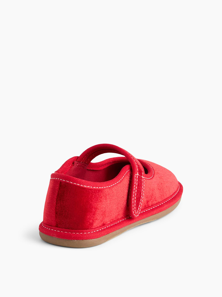 Image 3 of 4, Toddler Velvet Mary Jane Flats
