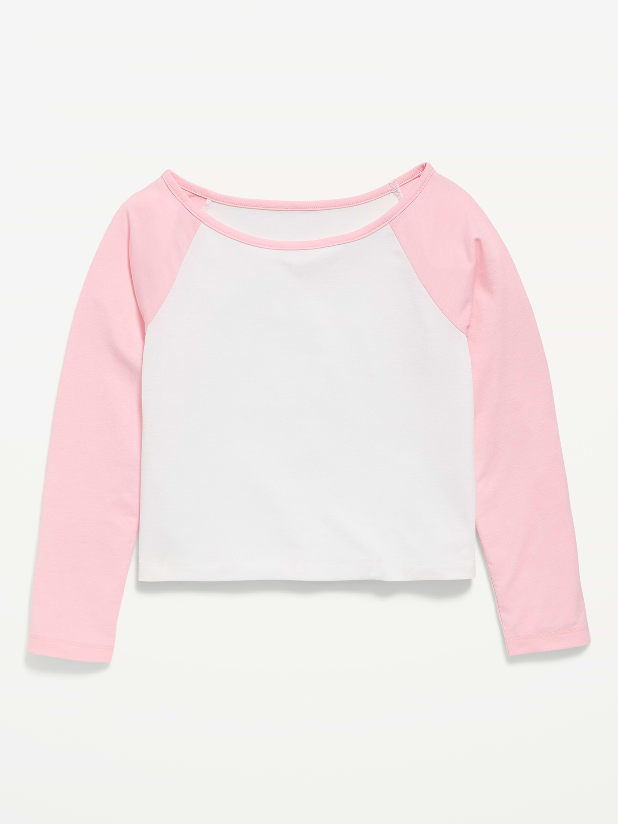 Image 2 de 2, T-shirt court à manches longues raglan pour fille