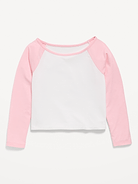 Image 2 de 2, T-shirt court à manches longues raglan pour fille