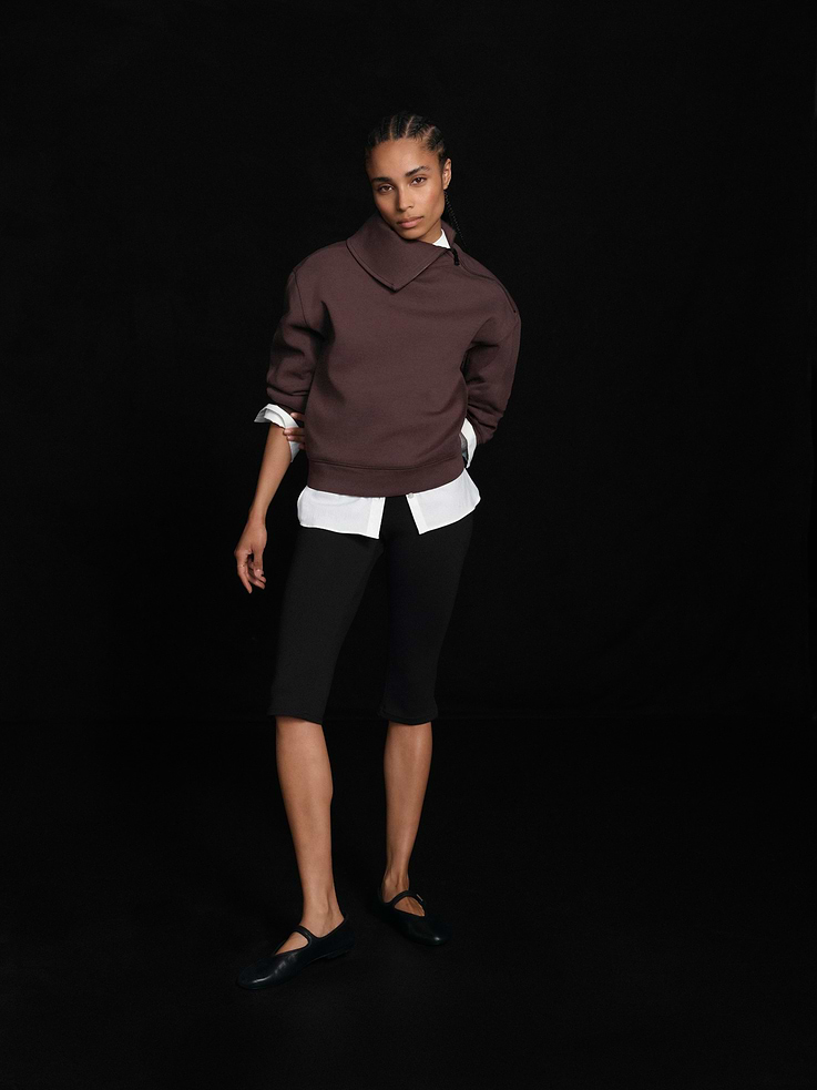 Image 7 of 7, Form Knit Shawl Collar Sweatshirt