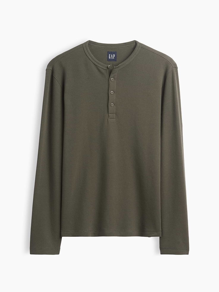 Image 5 of 5, Waffle Henley T-Shirt