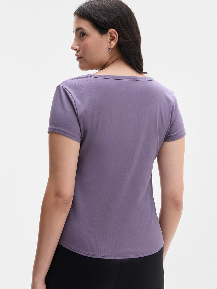 Image 5 of 6, Signature Rib Scoop Tee