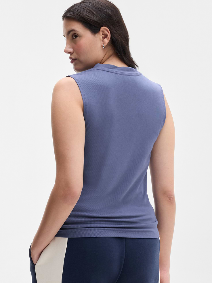 Image 5 of 6, Signature Rib V-Neck Muscle Tank