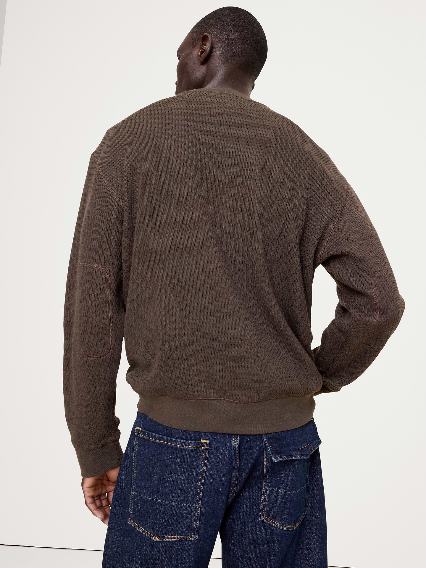 Image 2 of 5, Alpine Thermal Henley Almond-Stitch T-Shirt