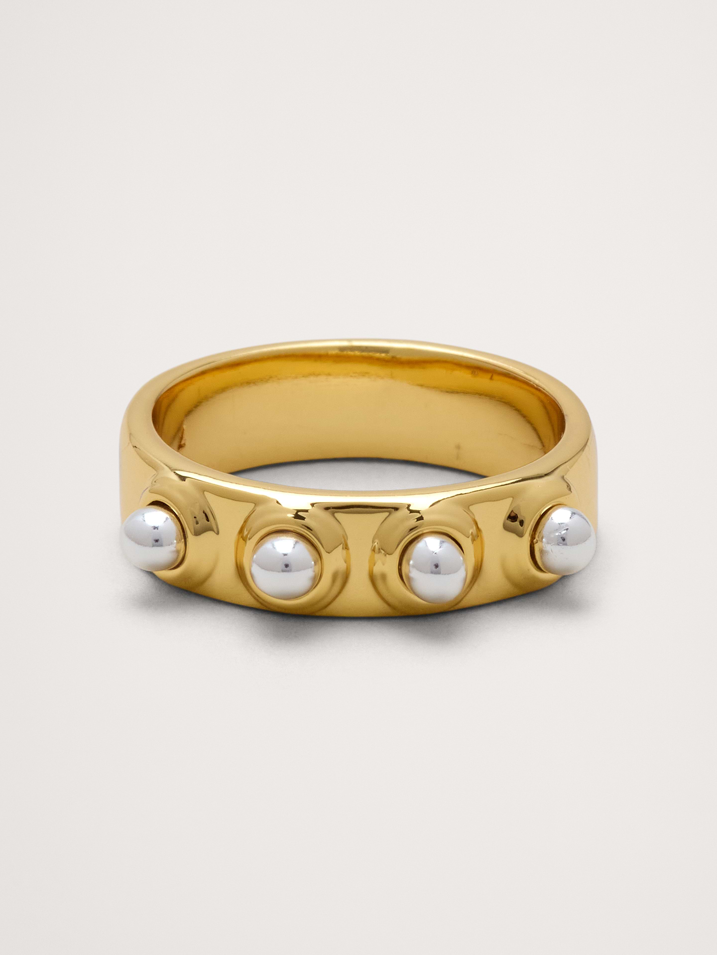 Image 1 of 3, A playful, mosaic-inspired gemstone ring with colorful bezel-set stones., Product #1193061