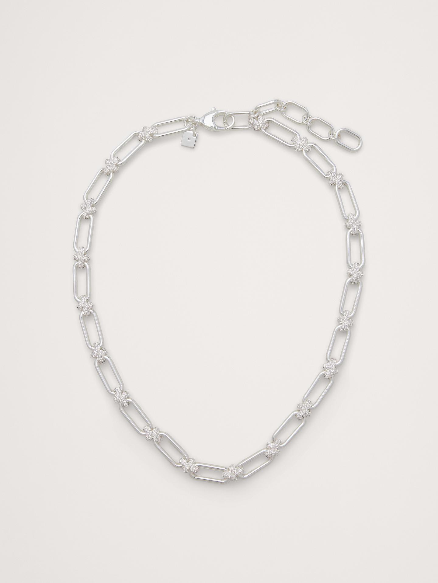 Image 1 of 2, A refined chain necklace with elongated links and rhinestone accents. It looks incredible alone, but we recommend stacking., Lobster clasp., Product #1193055