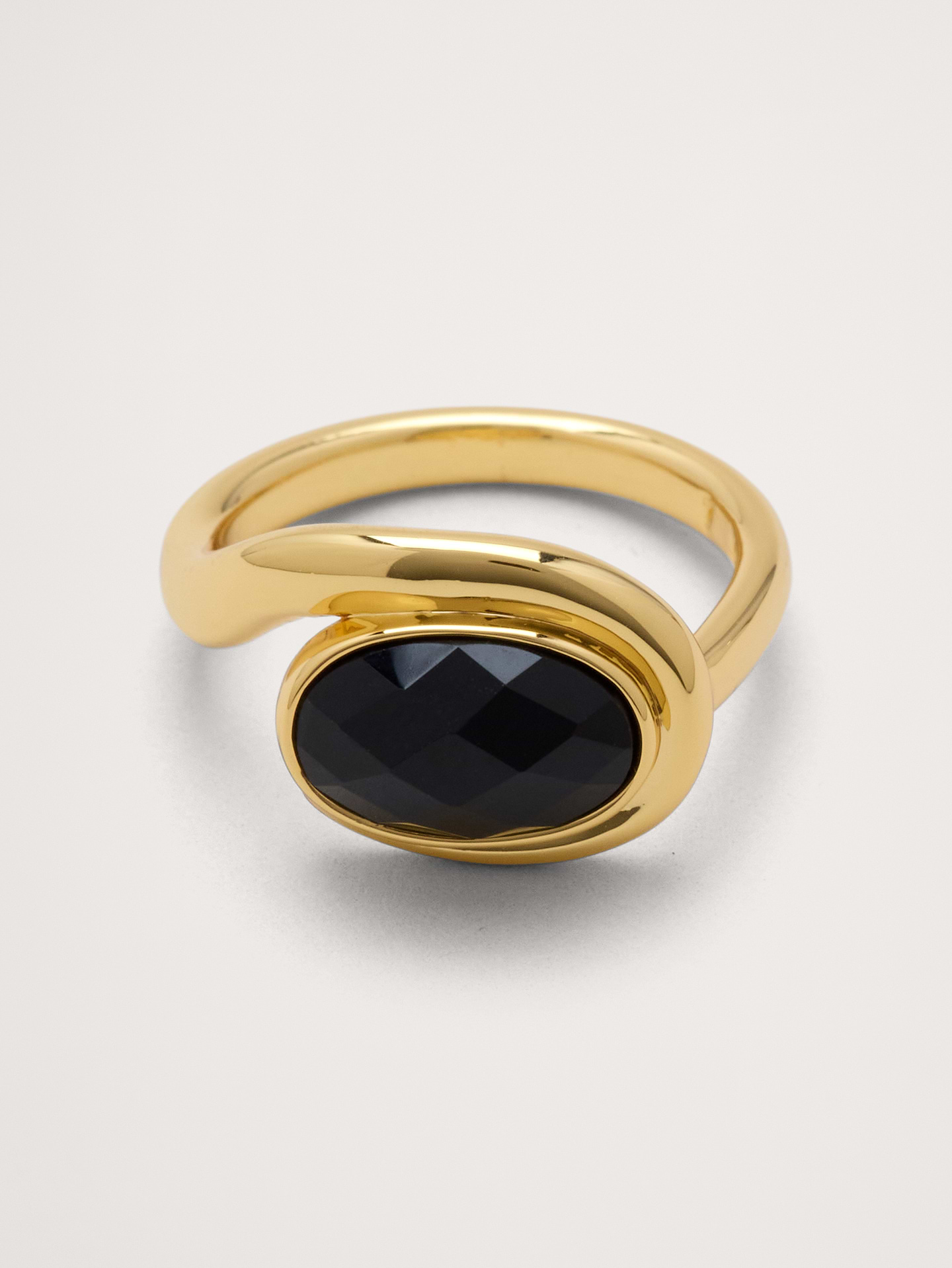 Image 1 of 2, We-re living for vintage-inspired pieces, and this faceted gemstone ring uses an asymmetric, flowing wrap design to feel like an heirloom., Product #1193068