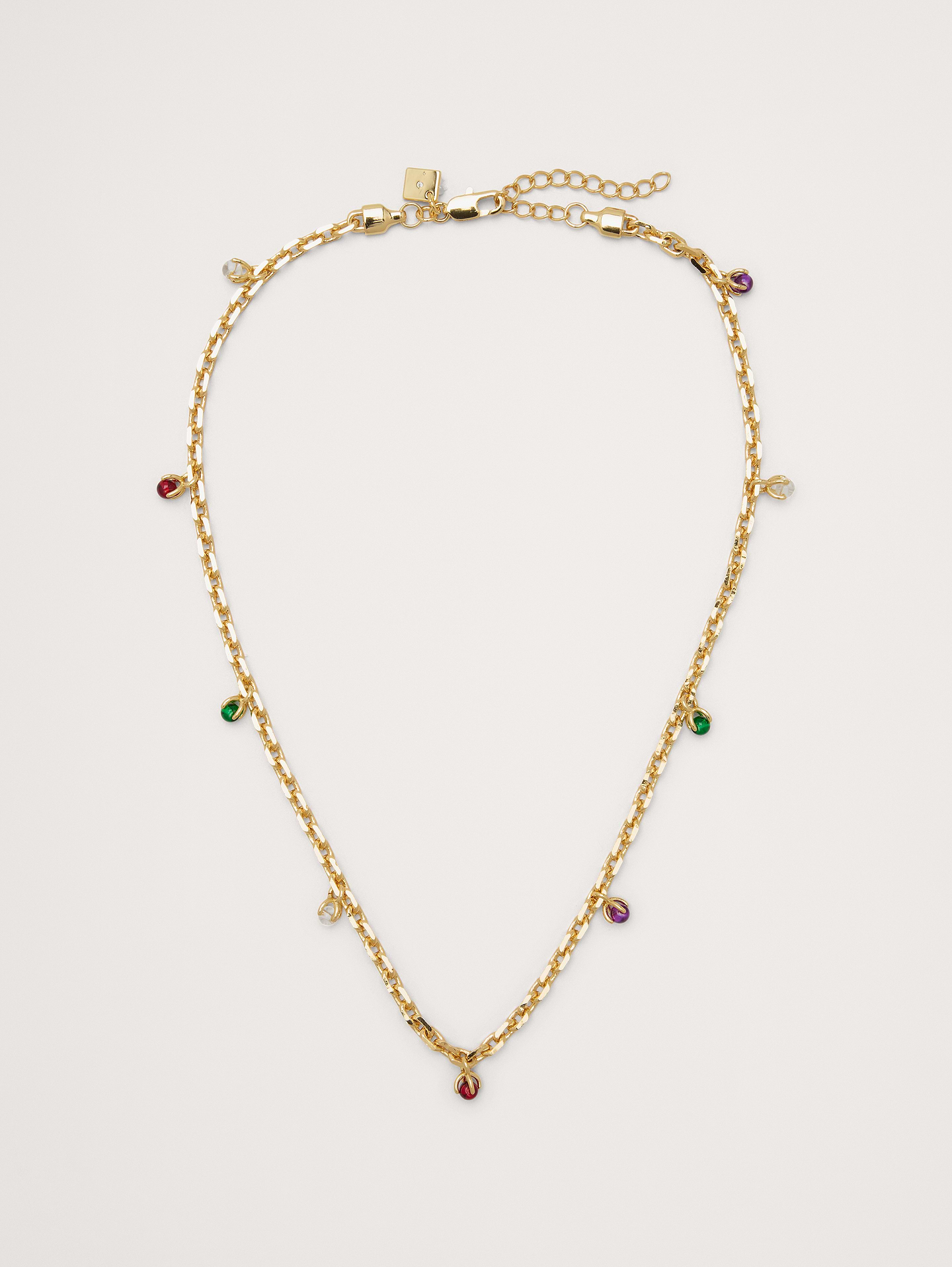 Image 1 of 2, We fell hard for this charm bracelet with it's multi-colored teardrop bezel gems that add movement to the neckline. We love it even more with the matching bracelet., Lobster clasp., Product #1193070