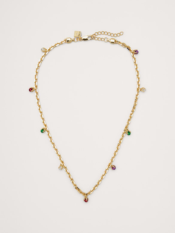 Scattered Gem Charm Necklace