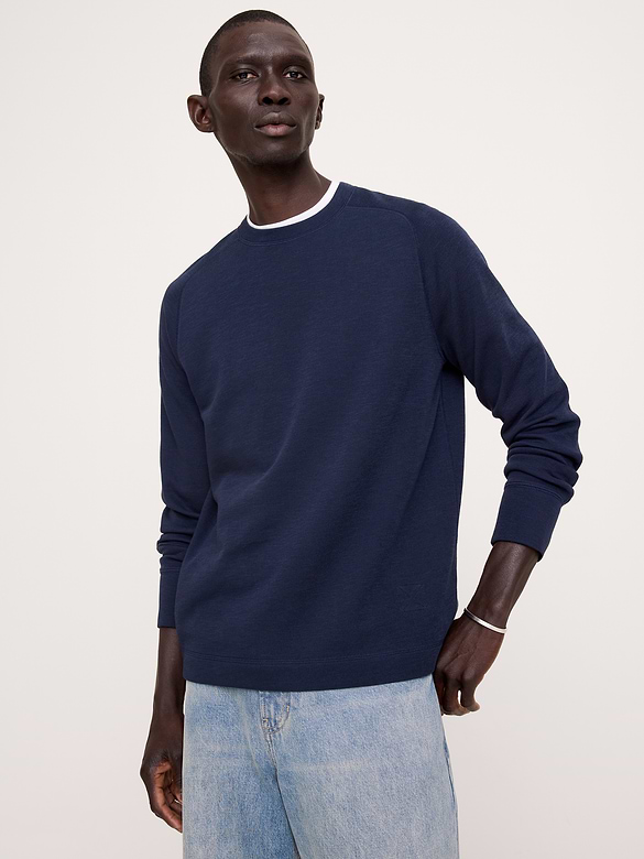 T-shirt ras du cou en tricot de fil flammé double