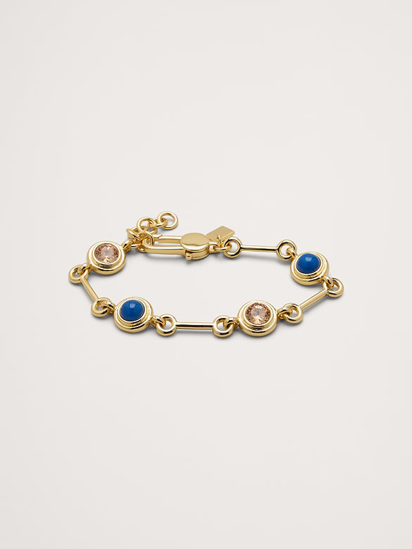 Circle Stone Link Bracelet