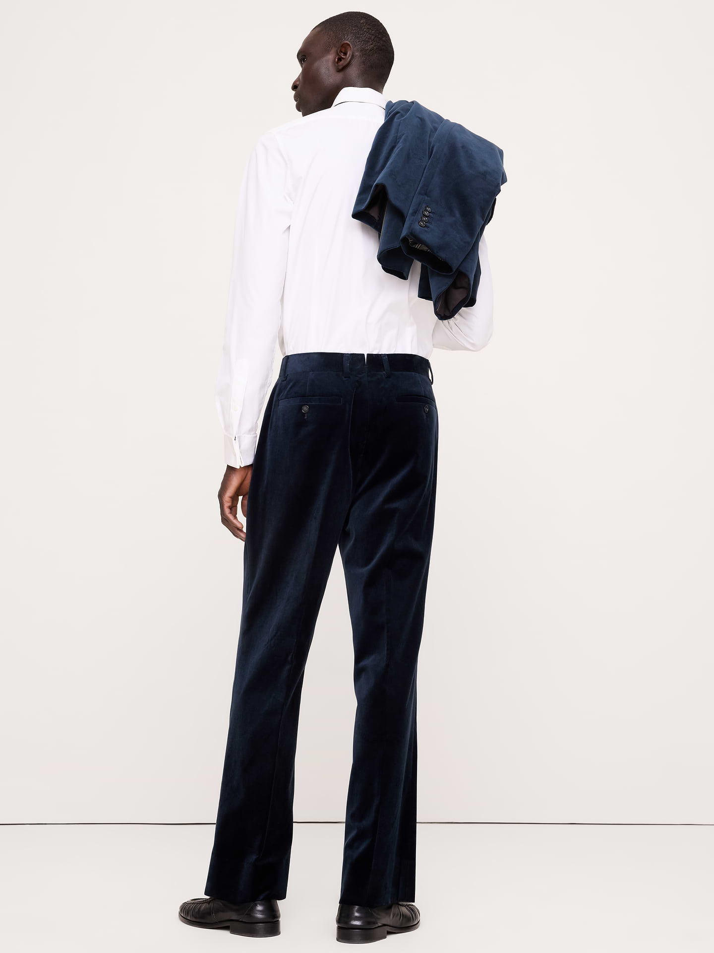 Image 2 of 7, Straight Velvet Suit Pant