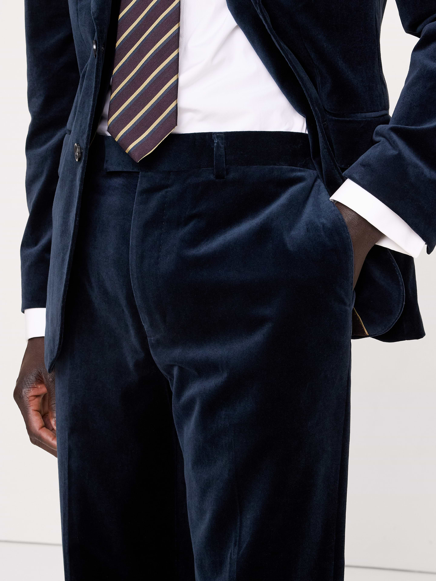 Image 3 of 7, Straight Velvet Suit Pant
