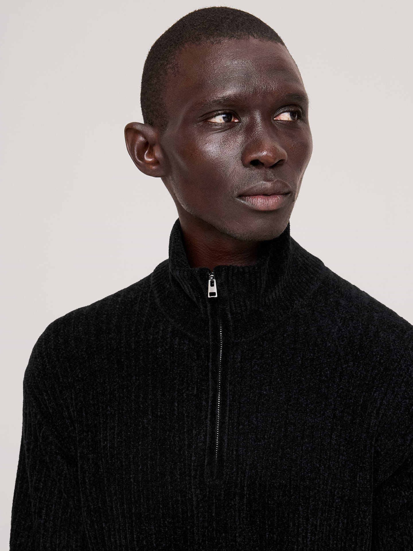 Image 3 of 6, Italian Chenille Quarter-Zip Sweater