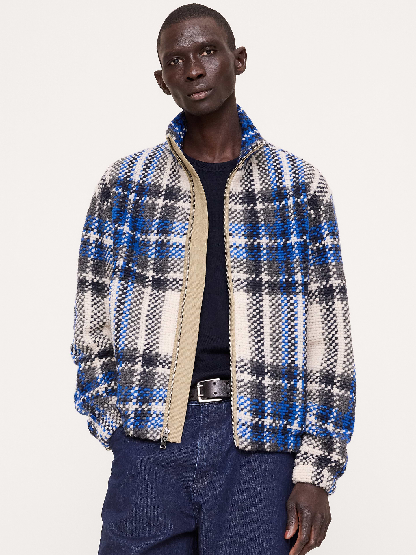 Image 8 of 8, Brushed Plaid Track Jacket