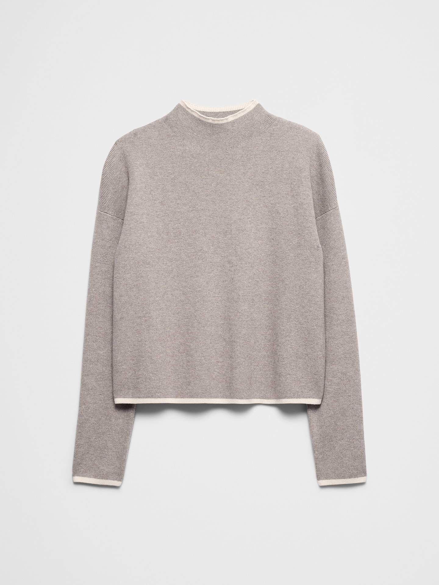 Image 4 of 4, Tipped Mock-Neck Sweater